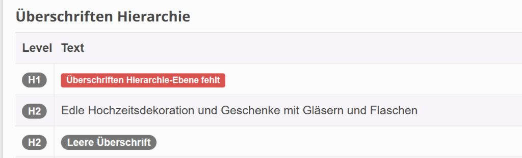 Überschriften im SEO, Suchmaschinenoptimierung der Webseiten Überschriften